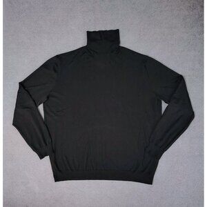 Loewe Womens 100% Wool Turtle Neck Sweater Sz (XL) Black Minimalist Quiet Luxury